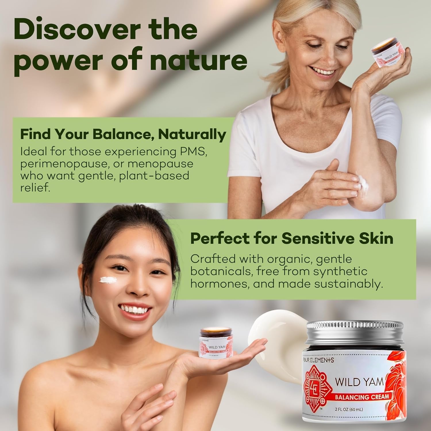 Wild Yam Balancing Cream, 2 OZ - 1St Place Winner at the 2023 International Herb Symposium for Creams and Salves! Proudly Farmed, Crafted and Packaged in WI, USA.
