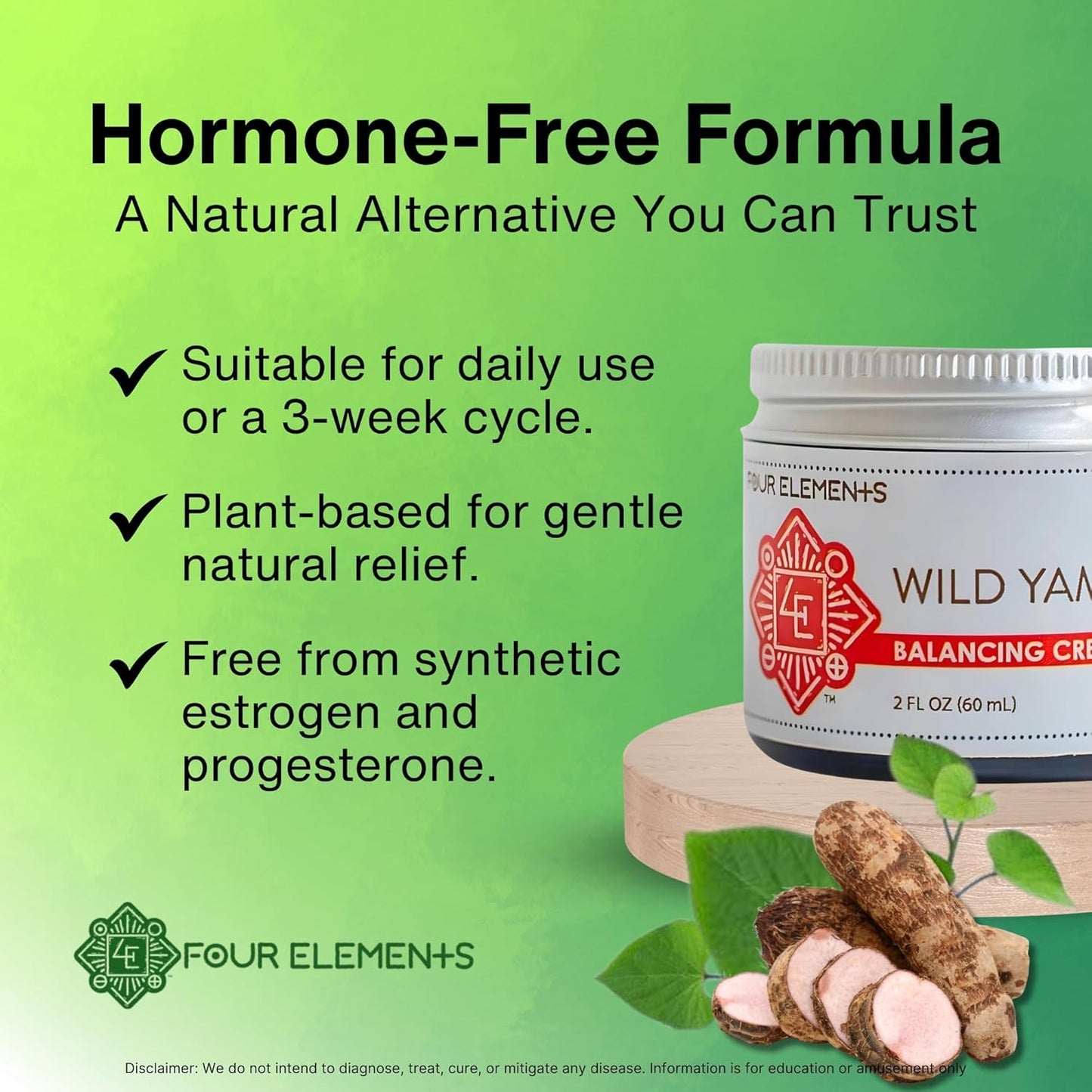 Wild Yam Balancing Cream, 2 OZ - 1St Place Winner at the 2023 International Herb Symposium for Creams and Salves! Proudly Farmed, Crafted and Packaged in WI, USA.