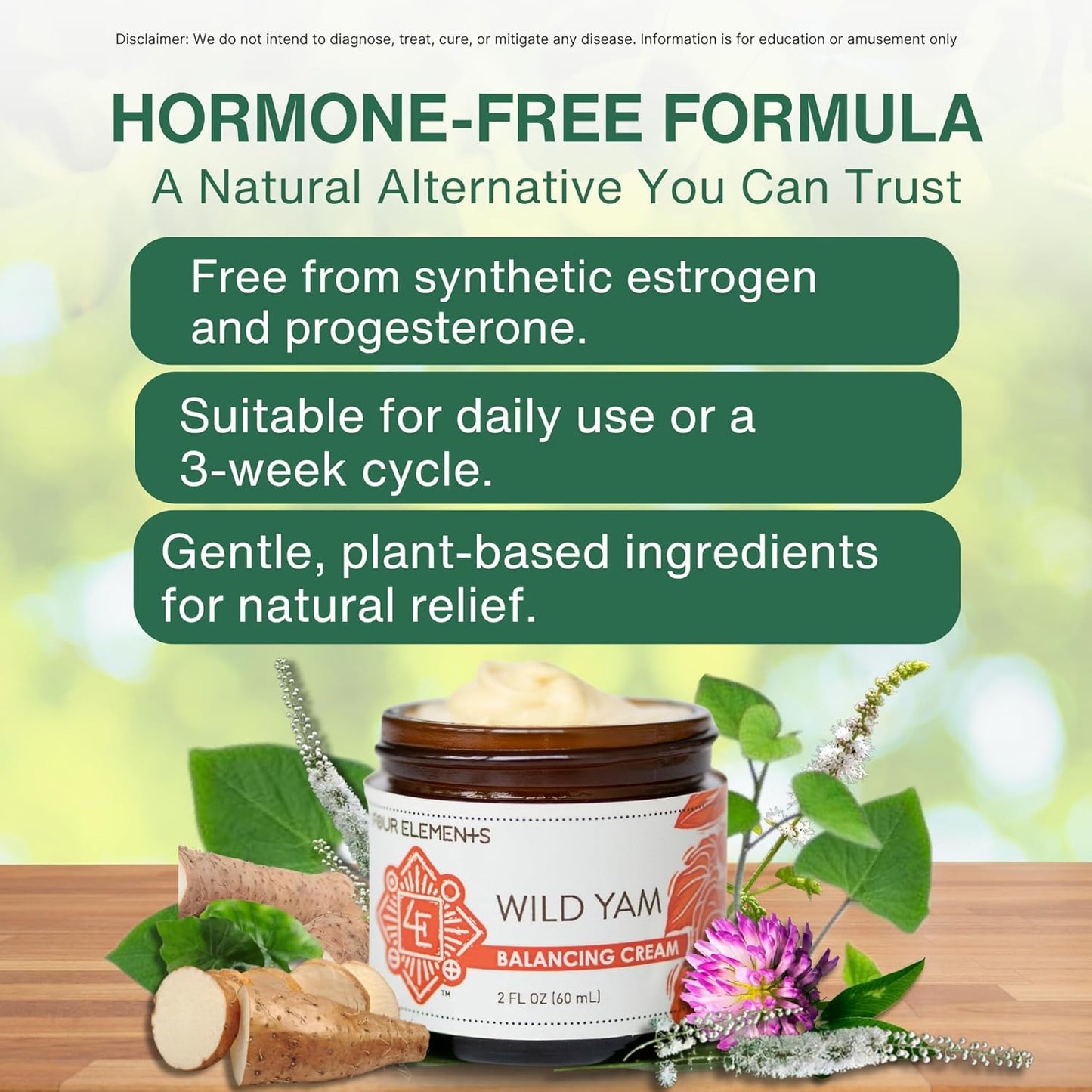 Wild Yam Balancing Cream, 2 OZ - 1St Place Winner at the 2023 International Herb Symposium for Creams and Salves! Proudly Farmed, Crafted and Packaged in WI, USA.