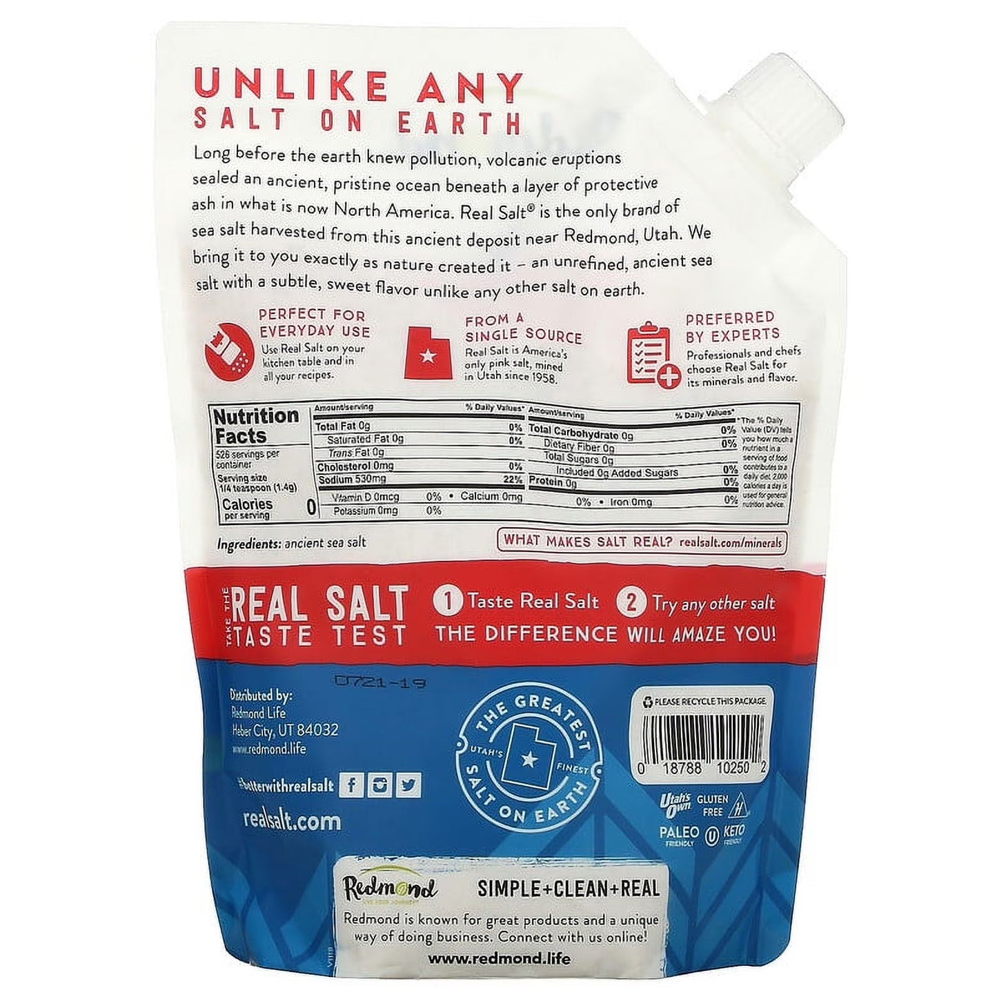 Real Salt Ancient Fine Sea Salt, 26 Ounces