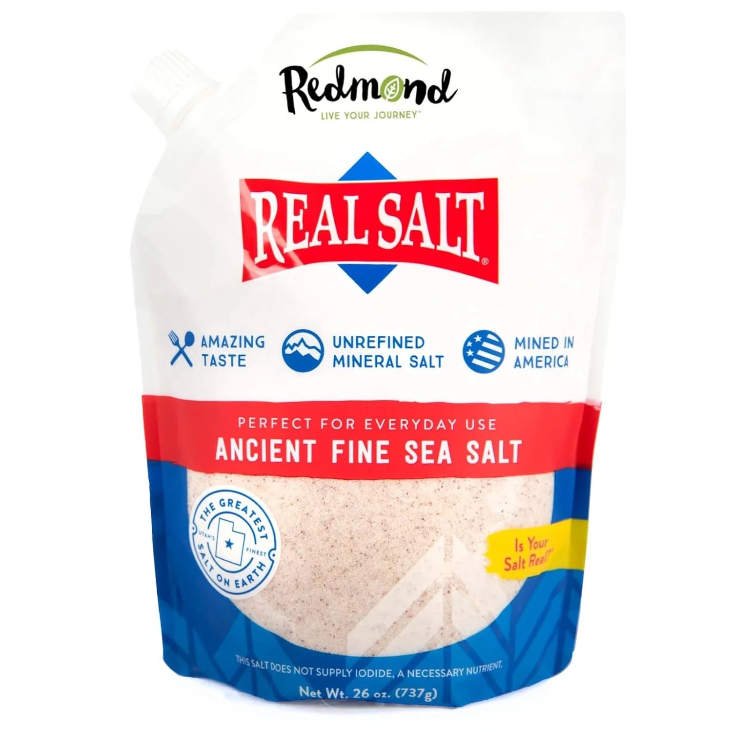 Real Salt Ancient Fine Sea Salt, 26 Ounces