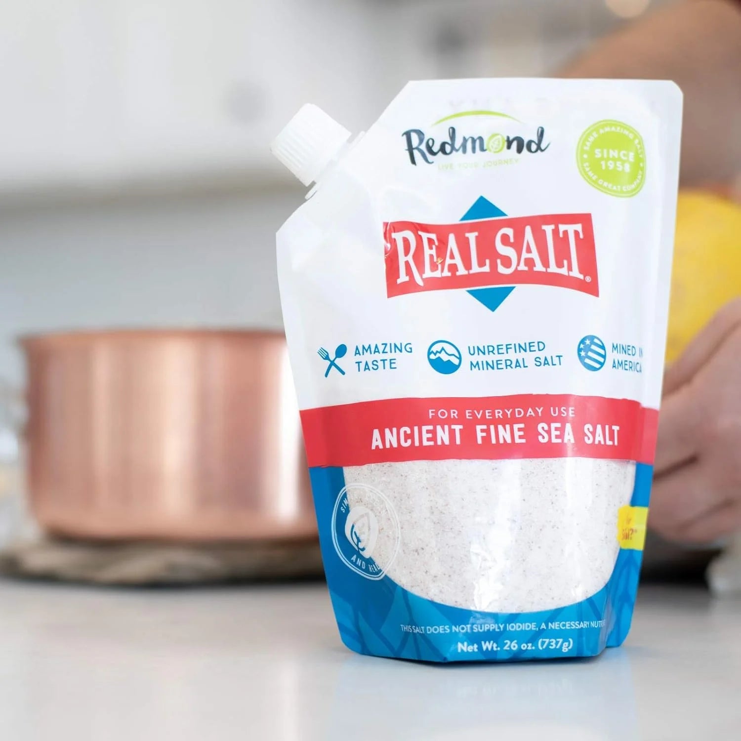 Real Salt Ancient Fine Sea Salt, 26 Ounces